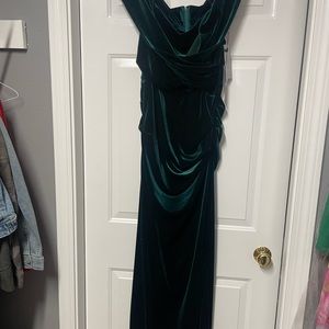 Brand new with tags Teri John hunter green gown